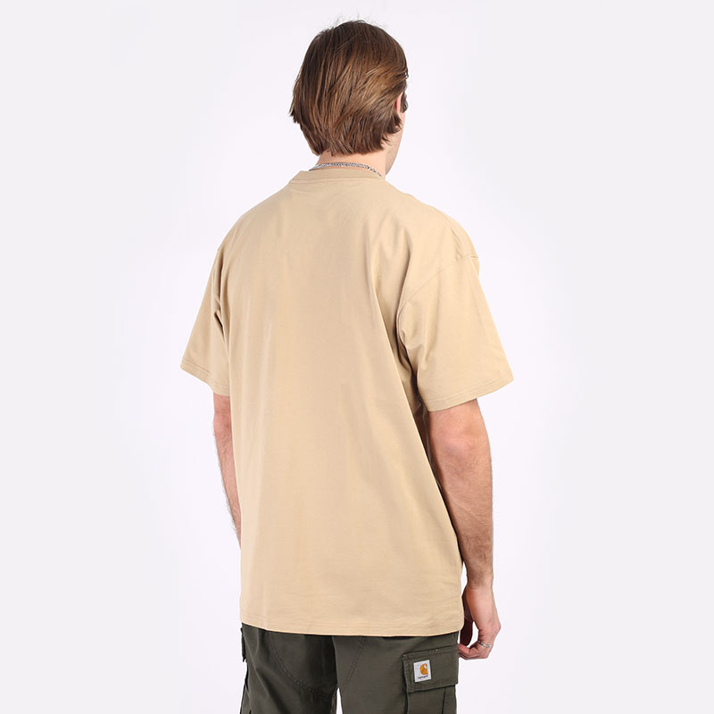 мужская бежевая футболка Carhartt WIP S/S Scramble Pocket T-Shirt I029983-brown/black - цена, описание, фото 4